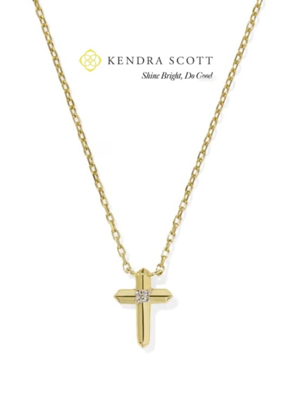 Kendra Scott Tiny Cross Yellow Gold Pendant Necklace